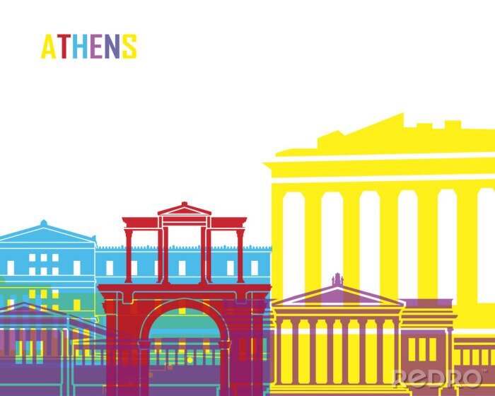 Poster Athene skyline pop