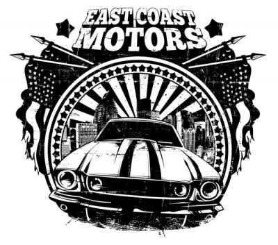 Poster Automotive-logo aan de oostkust