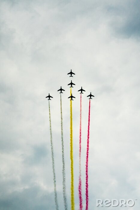 Poster Avion de chasse durant la Fête National Belge le 21 juillet