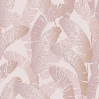 Behang Baby pink tropisch
