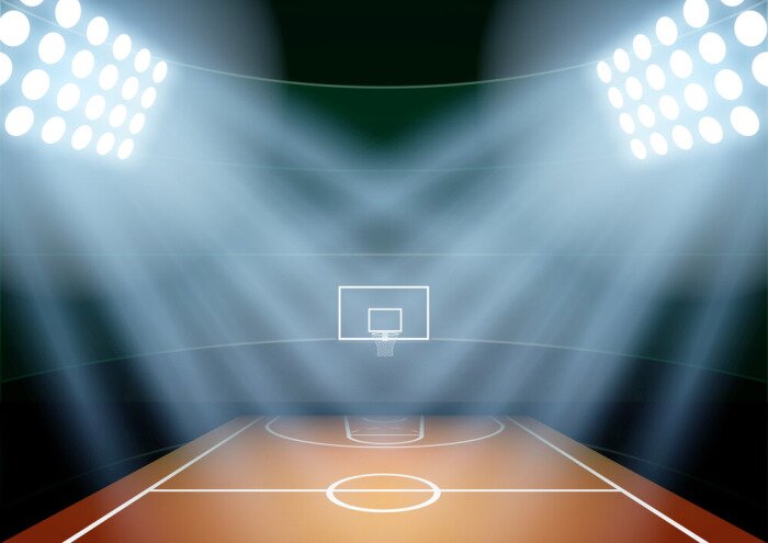 Poster Background for posters night basketball stadium in the spotlight