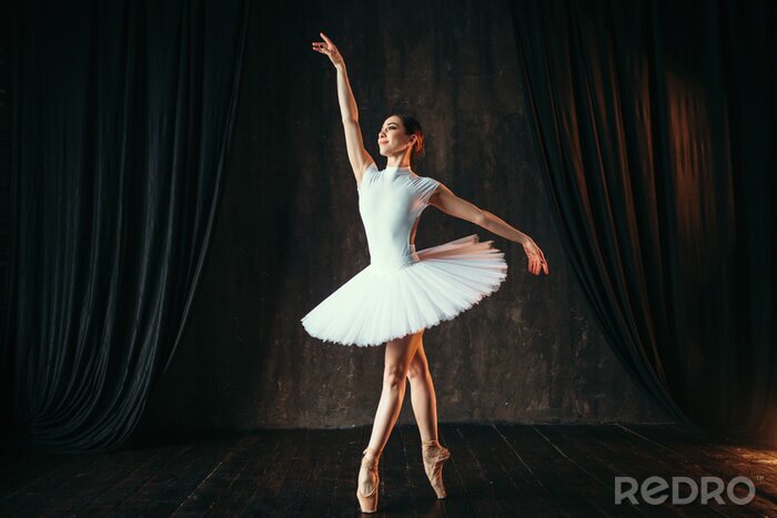 Poster Ballet dansende ballerina op het podium