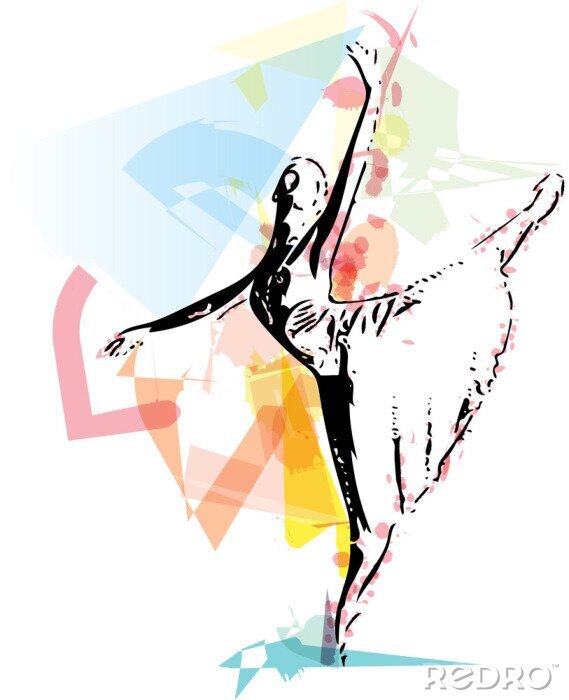 Poster Balletdanser illustratie