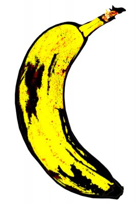 Poster banana in the style of Andy Warhol