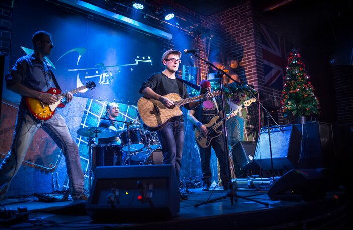 Poster Band op het podium