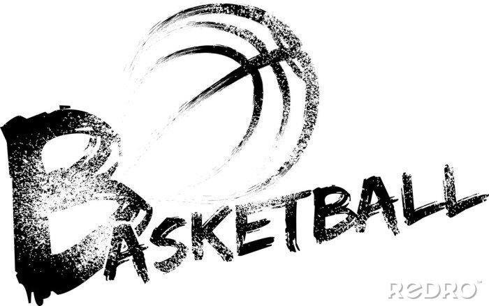 Poster Basketbal Grunge Stroken