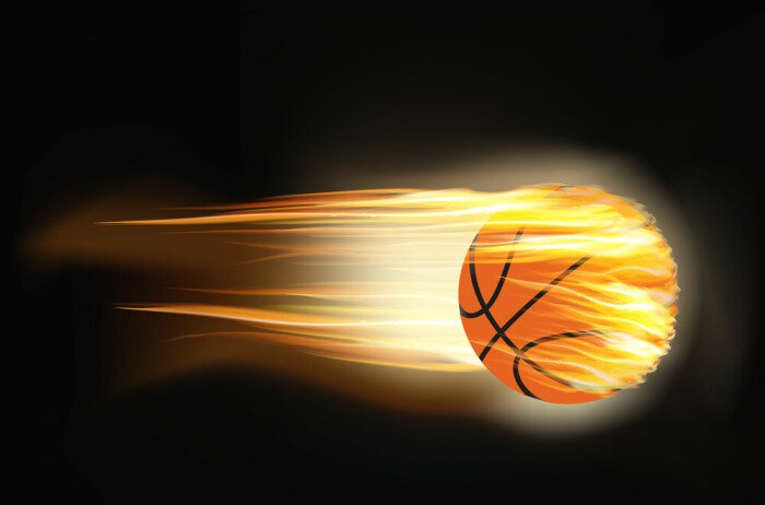 Poster basketbal op brand