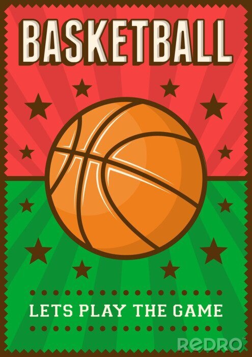 Poster Basketbal Voetbal Sport Retro Pop Art Posters Bewegwijzering