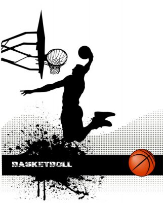 Poster basketbal wedstrijd op grunge achtergrond