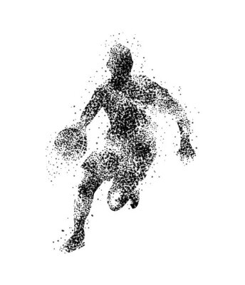 Poster basketballer, silhouet