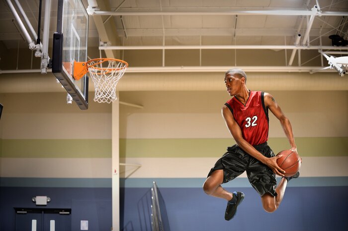 Poster Basketbalspeler in actie