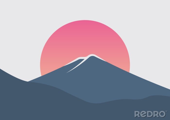 Poster Beautiful Mount Fuji sunrise minimal poster