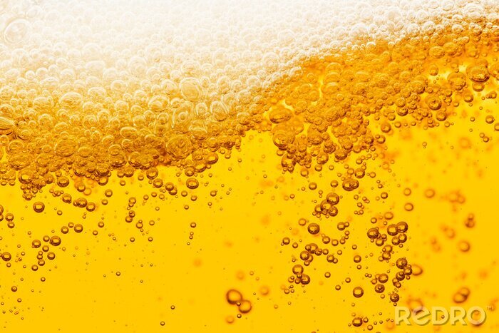 Poster Beer background with bubble froth texture foam pouring alcohol soda in glass happy celebration party holiday new year concept object design