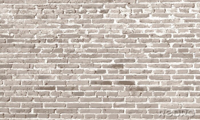 Poster Beige muur van baksteen