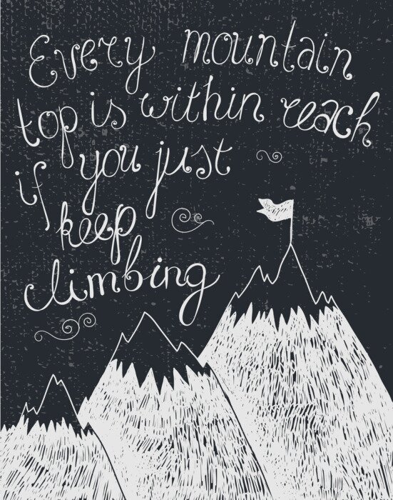 Poster Berg tekenen en citeren