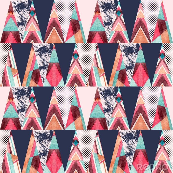 Poster Bergabstractie in vele kleuren