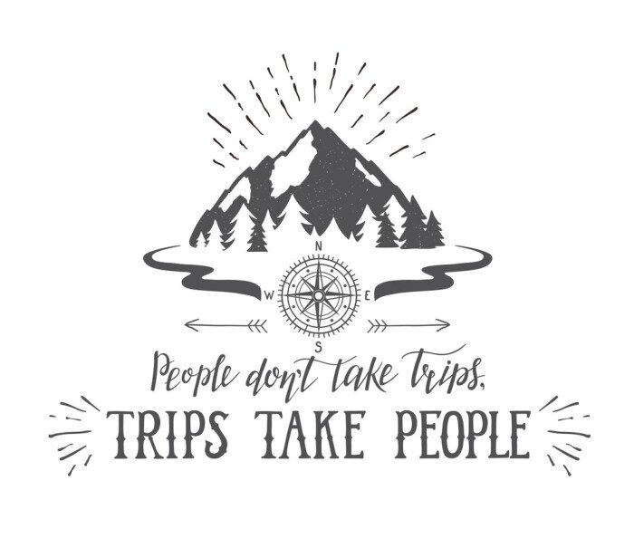 Poster Bergkompas en een zin over expedities