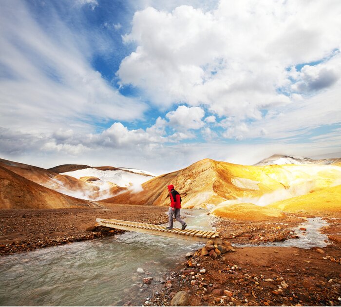 Poster Bergnatuur en thermaal water