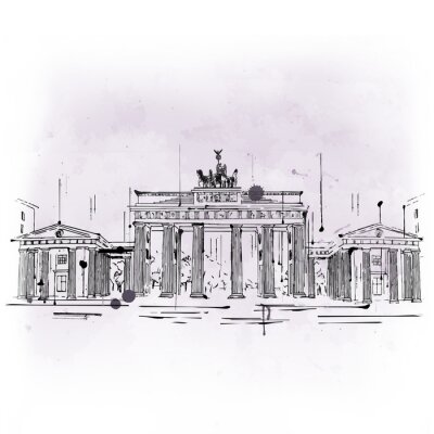 Poster Berlijn op een schets