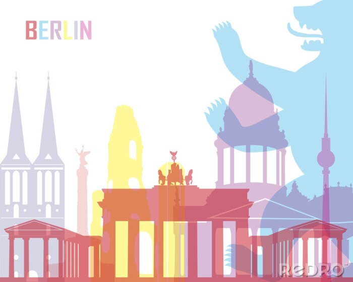 Poster Berlijn skyline pop