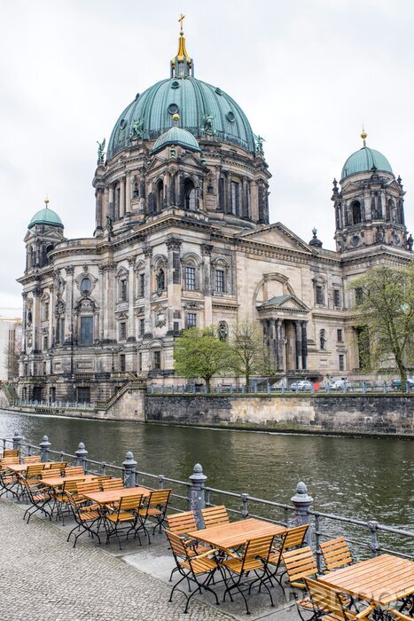 Poster Berlijnse kathedraal en rivier Spree, Duitsland