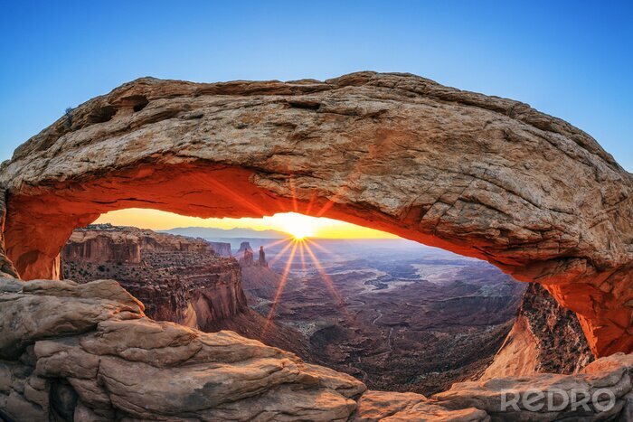 Poster Beroemde zonsopgang bij Mesa Arch