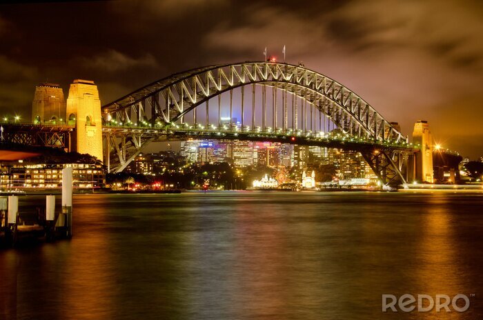 Poster Bewolkt Sydney en de Harbour Bridge