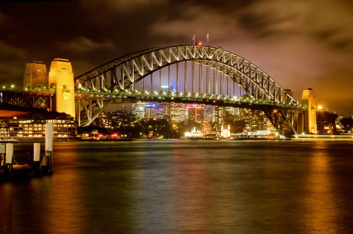 Poster Bewolkt Sydney en de Harbour Bridge