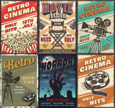 Bioscoop set van posters