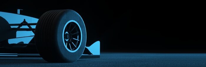 Poster Black F1 car, side photo.