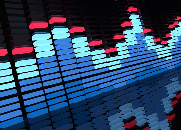 Poster Blauw Electro Equalizer