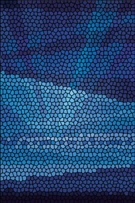 Blauw monochroom mozaïek