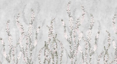 Bloemen op een grijze achtergrond in loftstijl