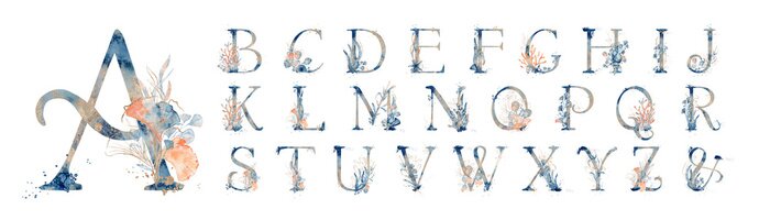 Poster Bloemenletters van het alfabet