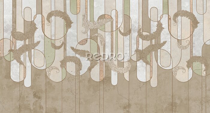 Poster Bloemige geometrie