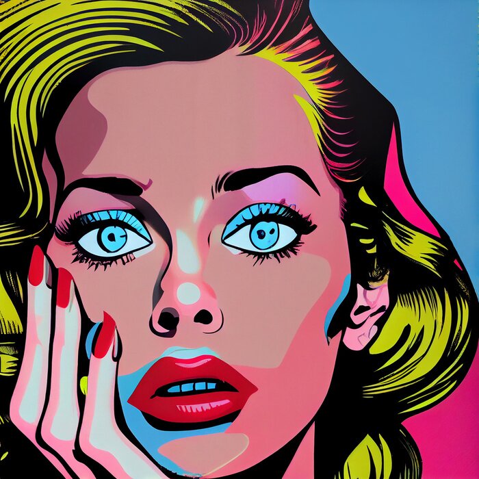 Poster Blond pop-art portret