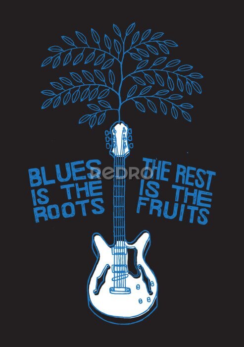 Poster Blues typografie