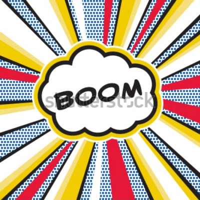 Poster Boem, pop-art geïnspireerde illustratie van een explosie