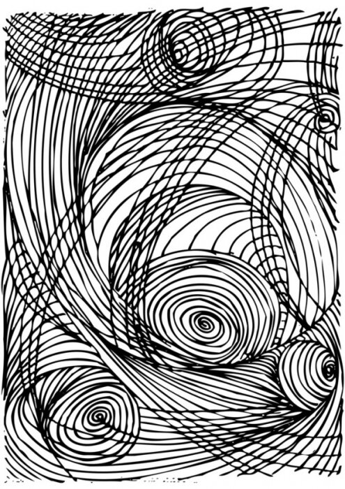 Poster Bogen die een ruimtelijk motief vormen