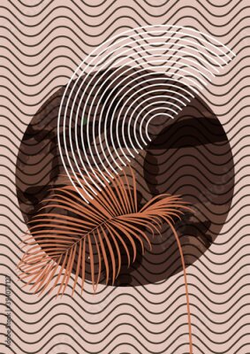 Poster Boho-stijl lijnen en cirkels