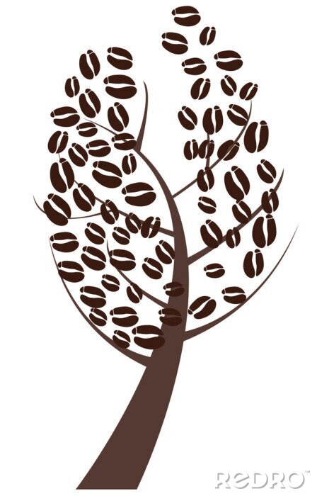 Poster Boom met koffiebonen