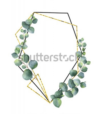 Poster Botanische lijst in goud