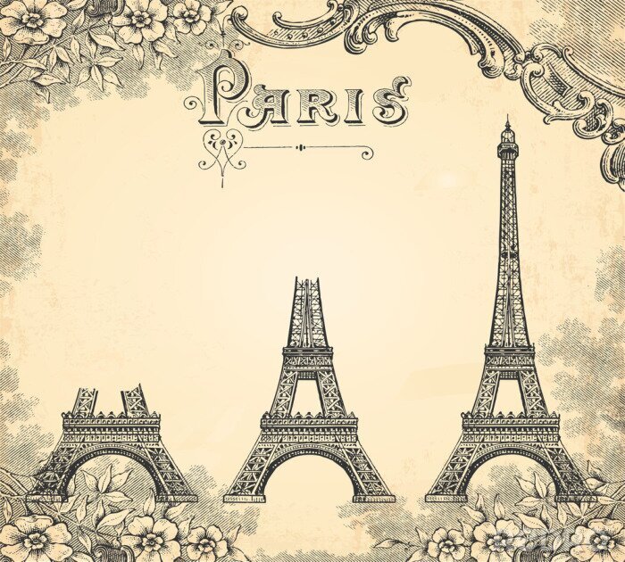 Poster Bouw de la tour Eiffel