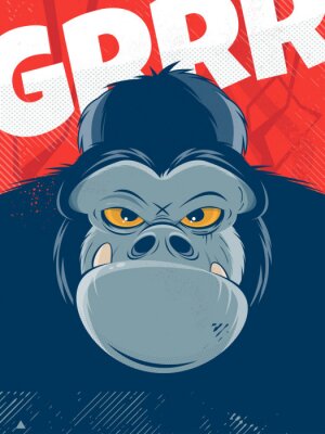 Poster boze gorilla achtergrond