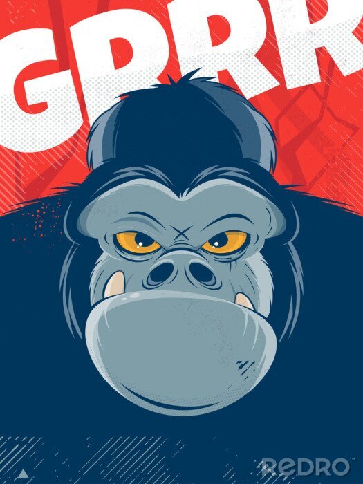 Poster boze gorilla achtergrond