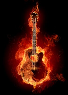 Brand gitaar