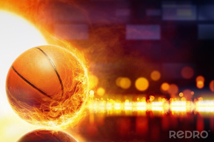 Poster Brandende basketbal