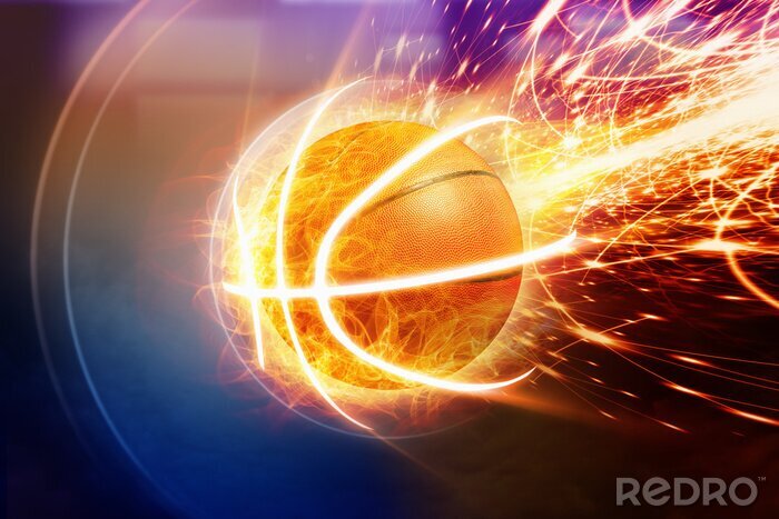 Poster Brandende basketbal