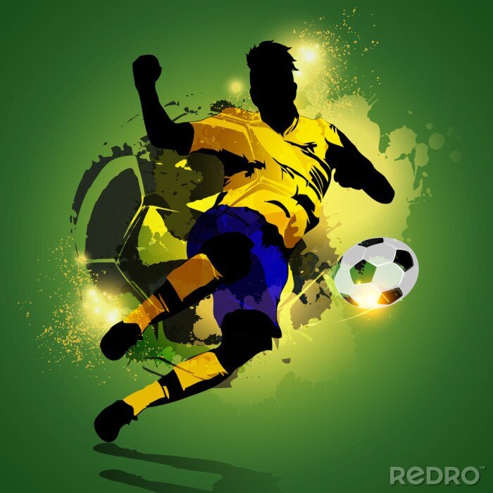 Poster Braziliaan speelt voetbal