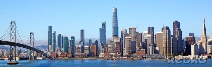 Poster Breed panorama van de stad San Francisco